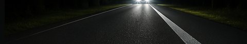 Marcaj rutier noaptea, fără microbile reflectorizante, vizibilitate redusă